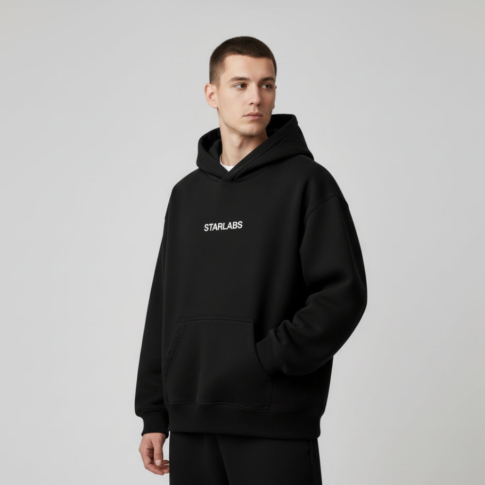 STARLABS OVERSIZED HOODIE NOIR (Sweat à capuche unisexe)