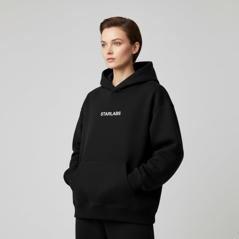 STARLABS OVERSIZED HOODIE NOIR (Sweat à capuche unisexe)