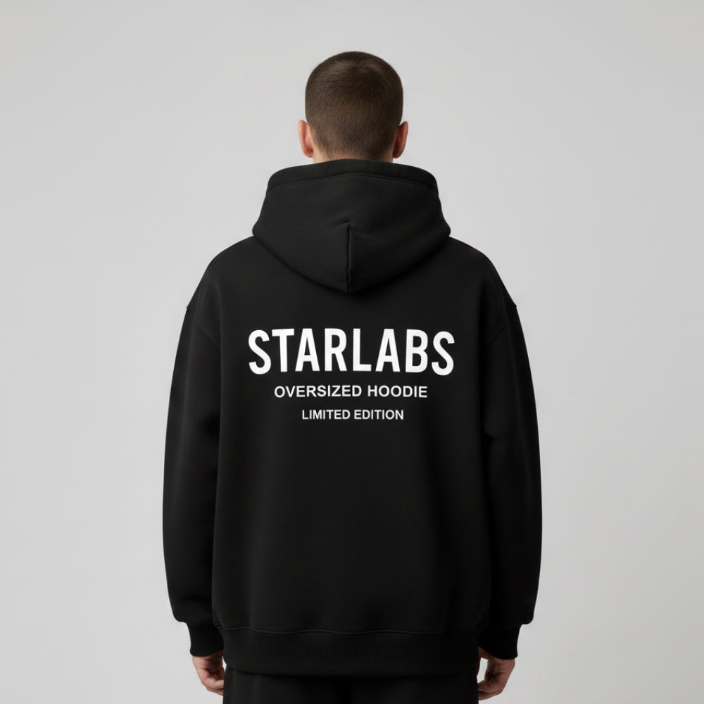 STARLABS OVERSIZED HOODIE NOIR (Sweat à capuche unisexe)