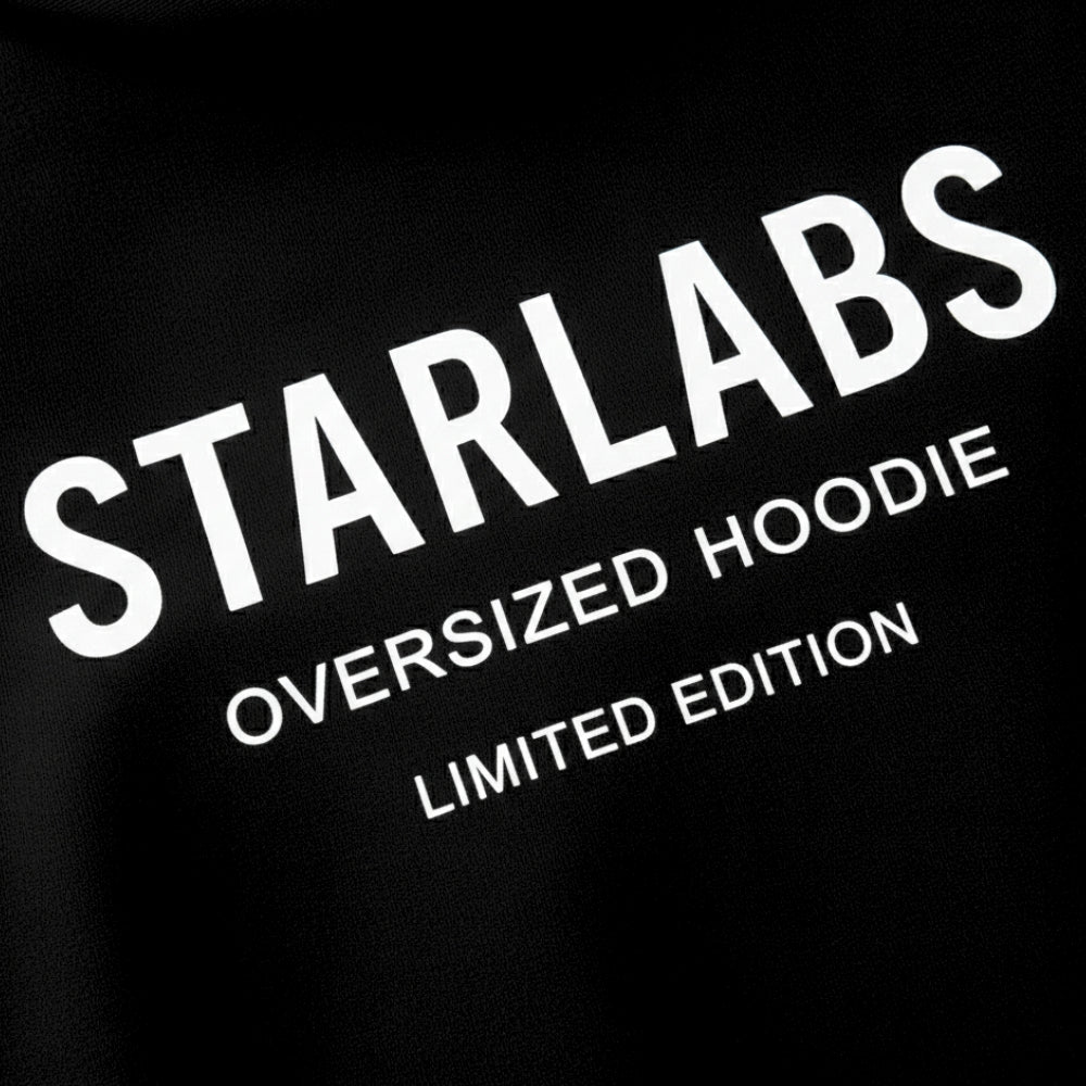STARLABS OVERSIZED HOODIE NOIR (Sweat à capuche unisexe)
