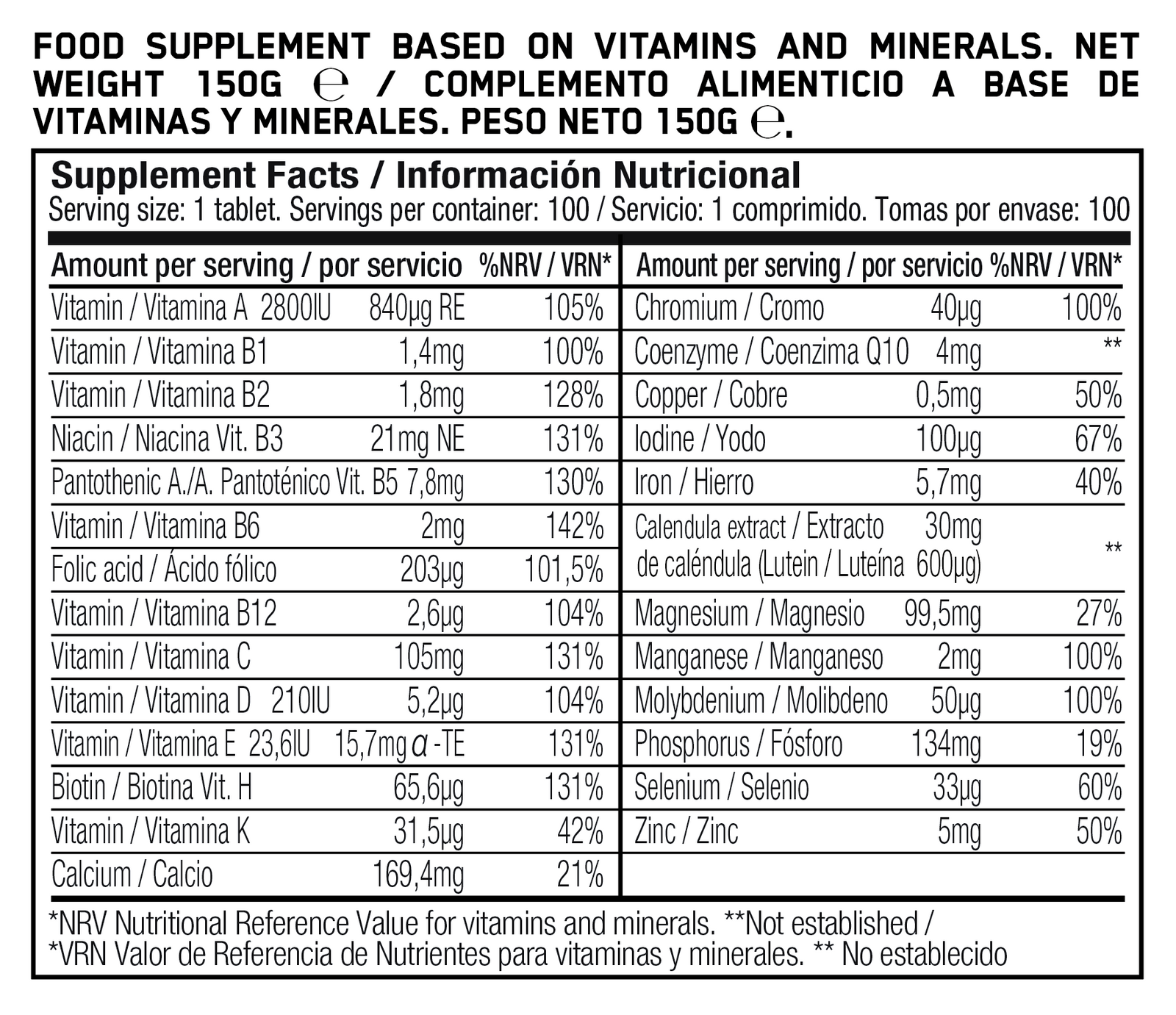 V25 VITAMINS + (Multivitamins and minerals) 